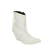 Leather Western Low Boots - White