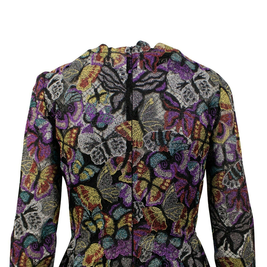 Embroidered Butterfly Dress - Black/Multi