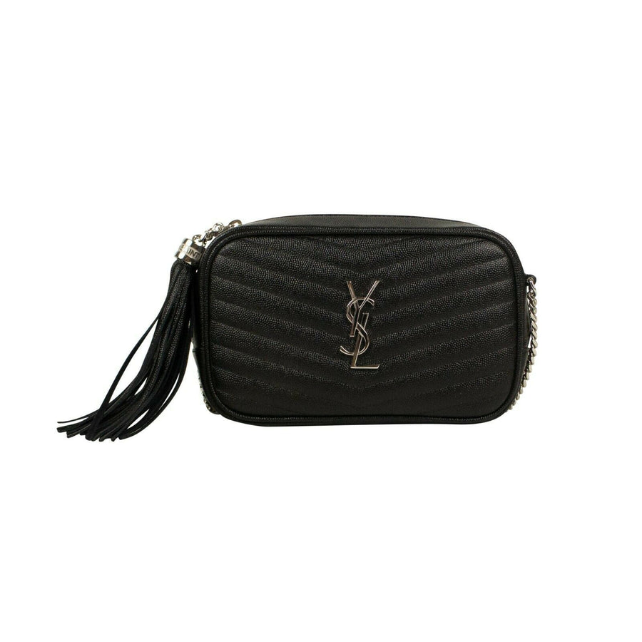 YSL Leather Grain De Poudre Roya Mini Crossbody Bag - Black