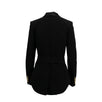 Viscose Blend Double-Breasted Blazer- Black
