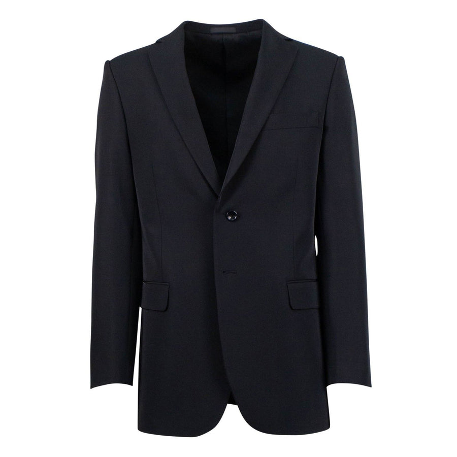Polyester Solid Two Button Suit - Black