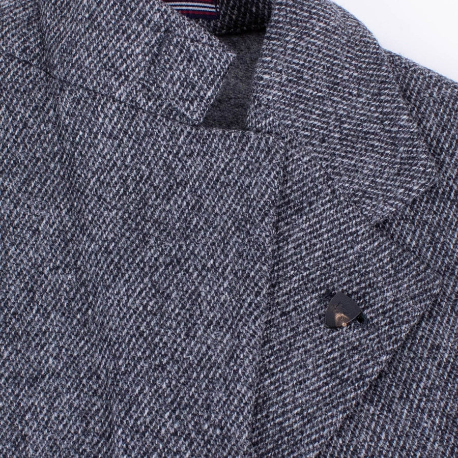 Gray Tweed Wool Slim Fit Coat