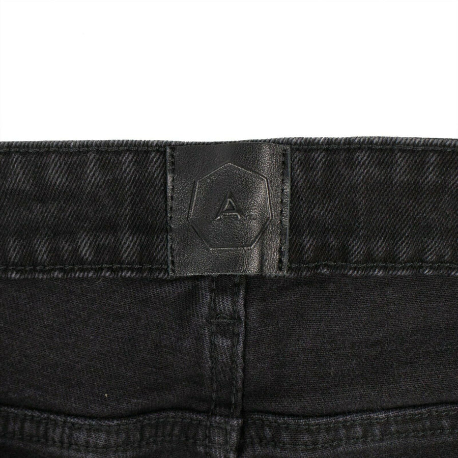 Warren Leather Moto Boot Jeans - Black