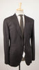 Dark Striped Wool 3/2 Button Suit - Brown