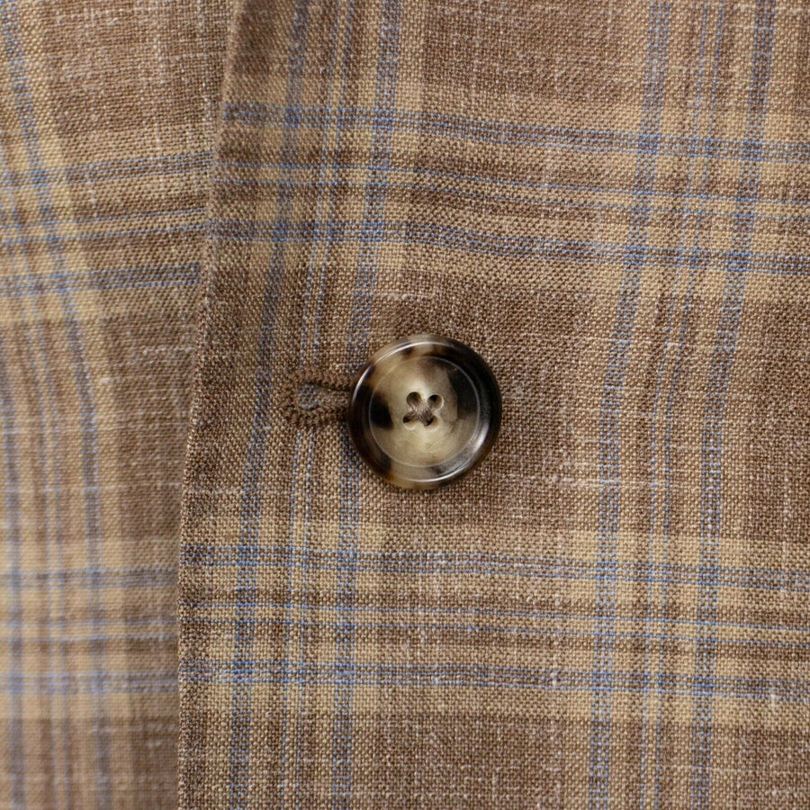 Drop 8 Plaid Wool Blend 3 Button Sport Coat - Brown