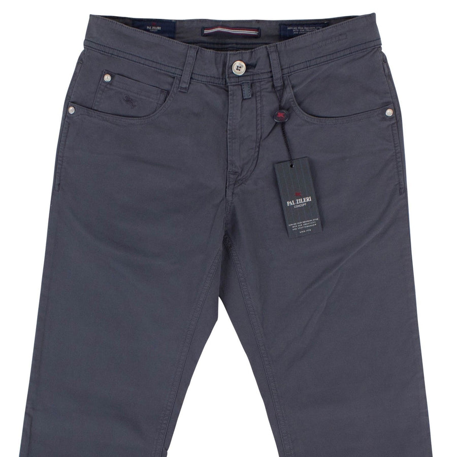 Gray Cotton Blend Pants