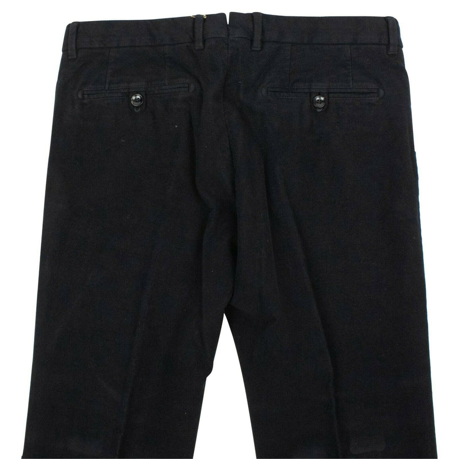 Cotton Blend Suede Pants - Black