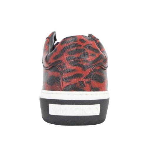 Portman Leather Lace-Up Low-Top Sneakers - Red / Black