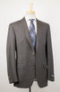 Striped Wool 2 Button Suit - Brown