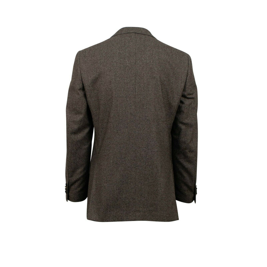 Drop 7 Tweed Wool Three Roll Two Button Wool Sport Coat - Brown