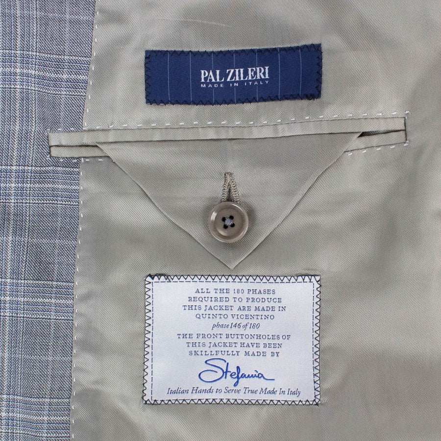 Drop 6 Plaid Check Wool Two Button Suit - Gray