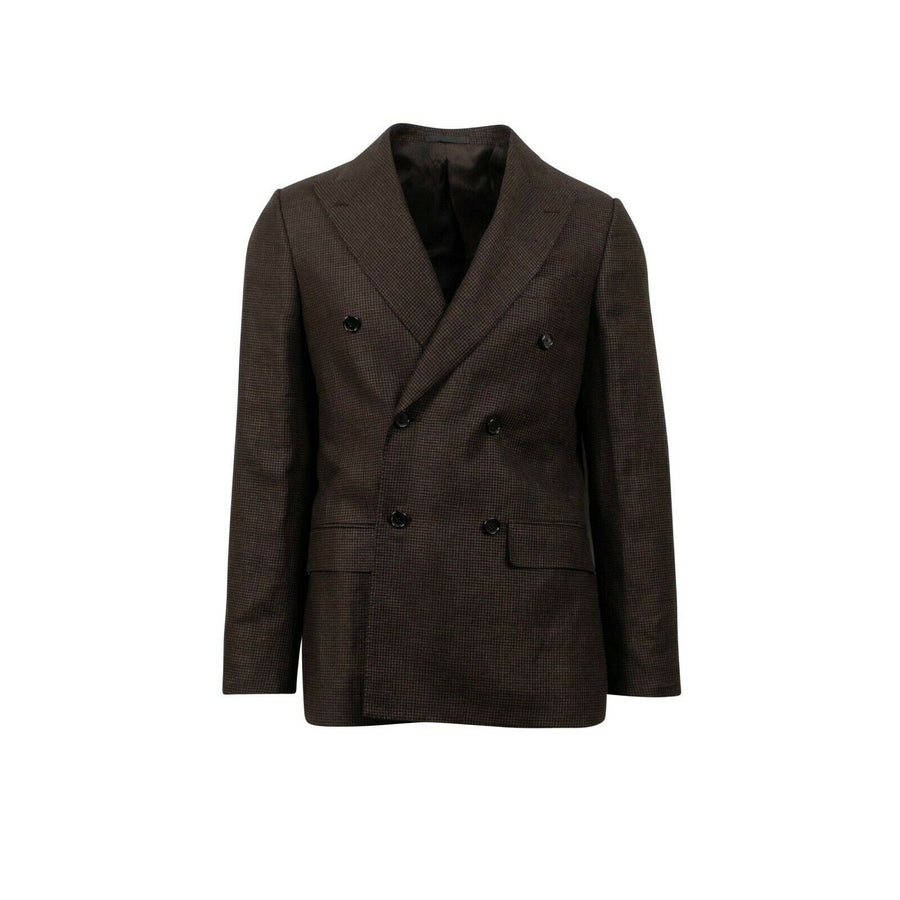 Drop 8 Houndstooth Double Breasted Wool Blend Sport Coat - Brown