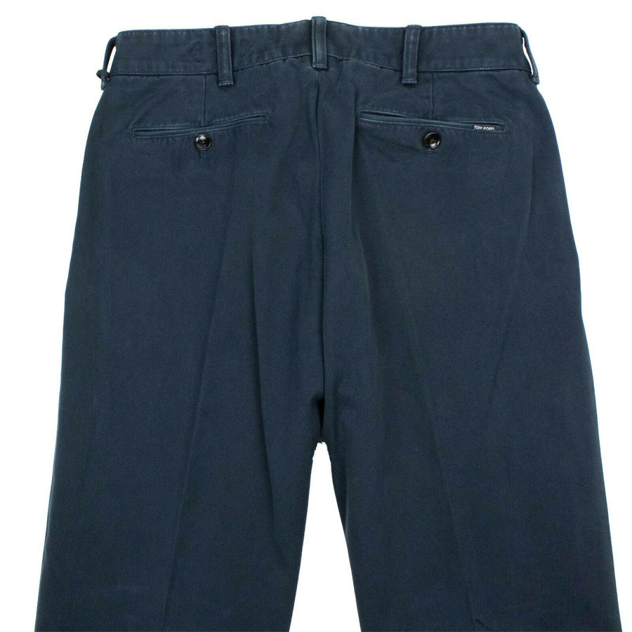 Cotton Classic Fit Pants - Navy Blue