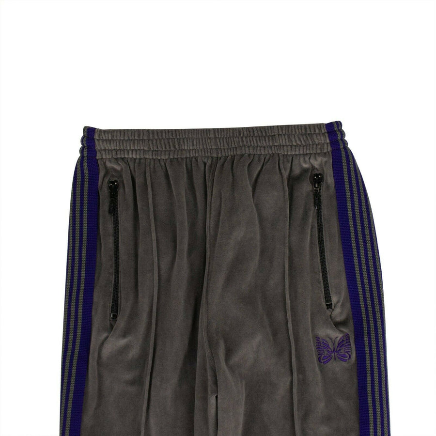 Velour Side Stripe Track Pants - Gray