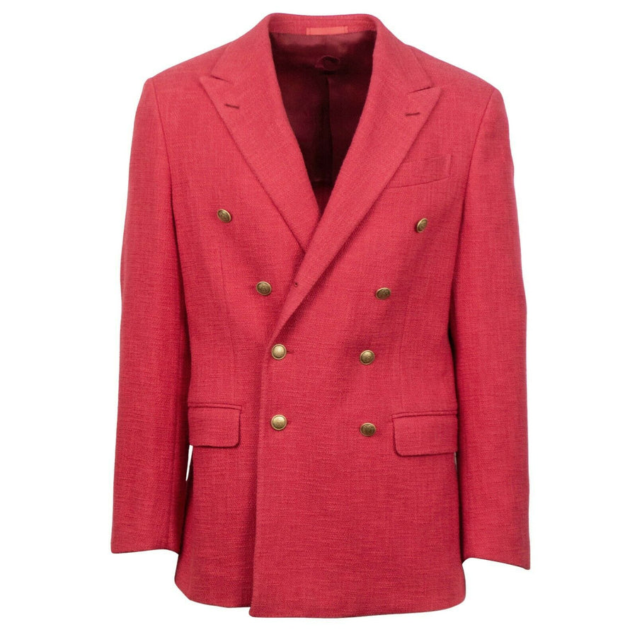 Cotton Blend Double Breasted Sport Coat - Red