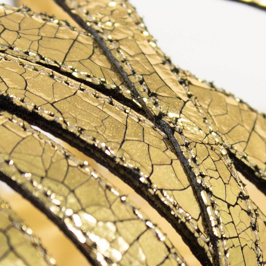 Metallic Leather Gladiator Sandals - Gold