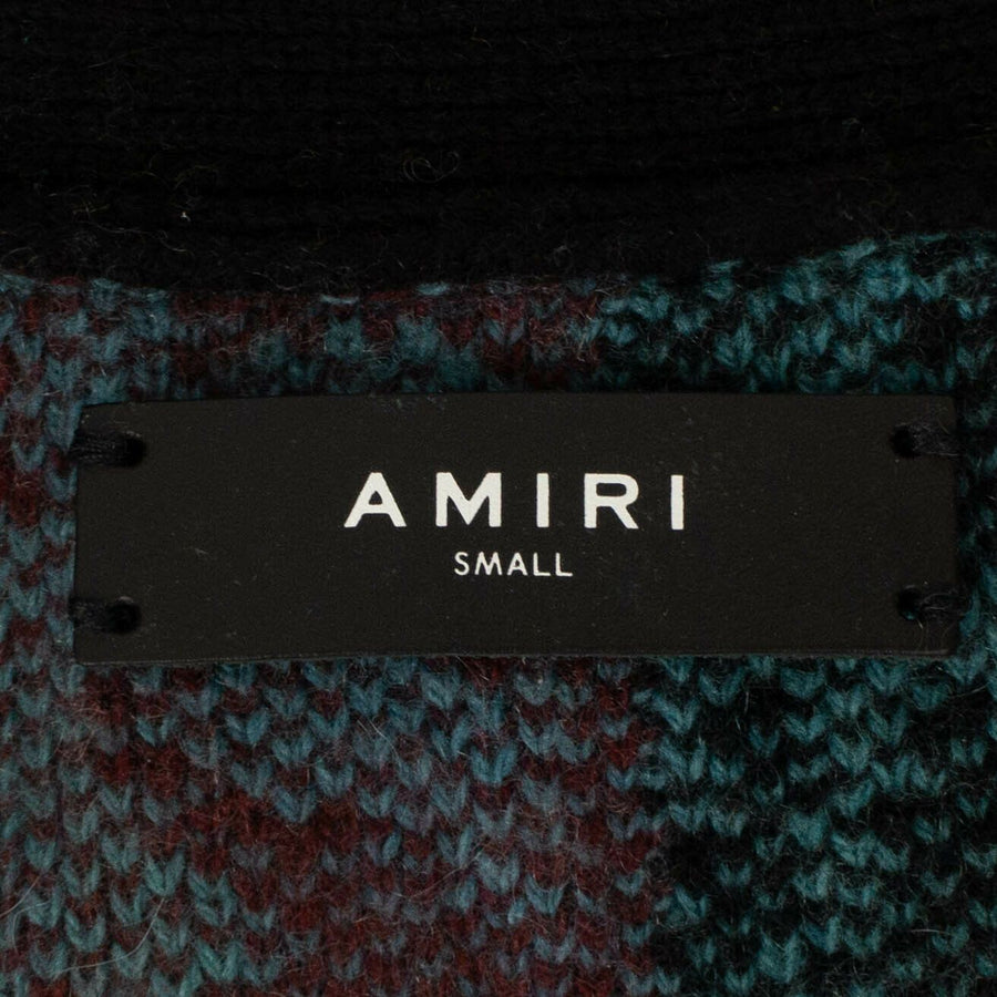 Knit Cashmere Patchwork Cardigan Sweater - Multicolor