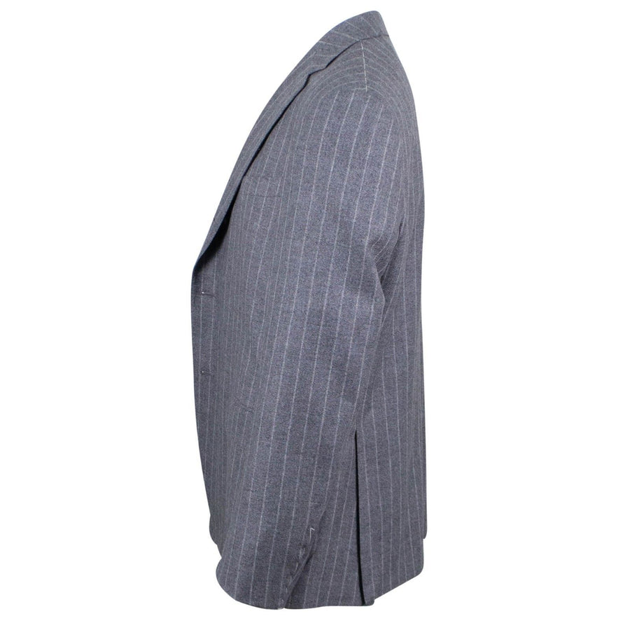 Doriani By Caruso Drop 7 Pin-Striped Wool Three Roll Two Button Suit - Gray