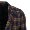 Drop 7 Plaid 3 Roll 2 Button Wool Sport Coat - Navy Blue