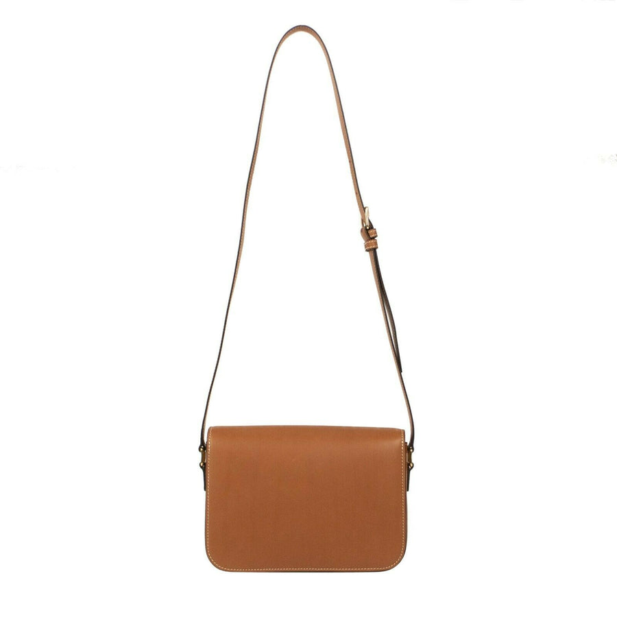 Shiny Calfskin Leather Medium Triomphe Cross Body Bag - Tan