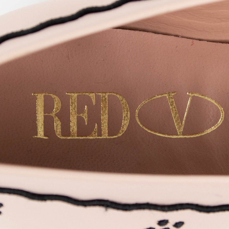 Leather Stitched Detailing Flats - Light Pink