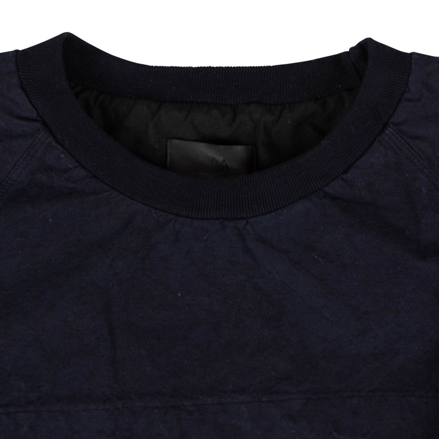 Cotton With Pockets Lined Pullover Sweater - Navy
