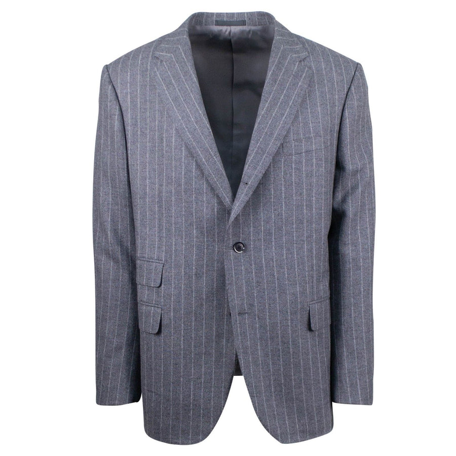 Doriani By Caruso Drop 7 Pin-Striped Wool Three Roll Two Button Suit - Gray