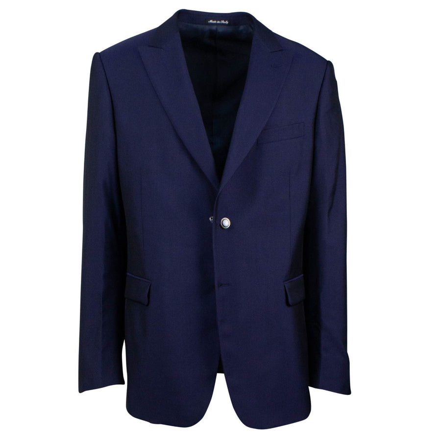 Drop 8 Solid Wool Blend Two Button Suit - Navy