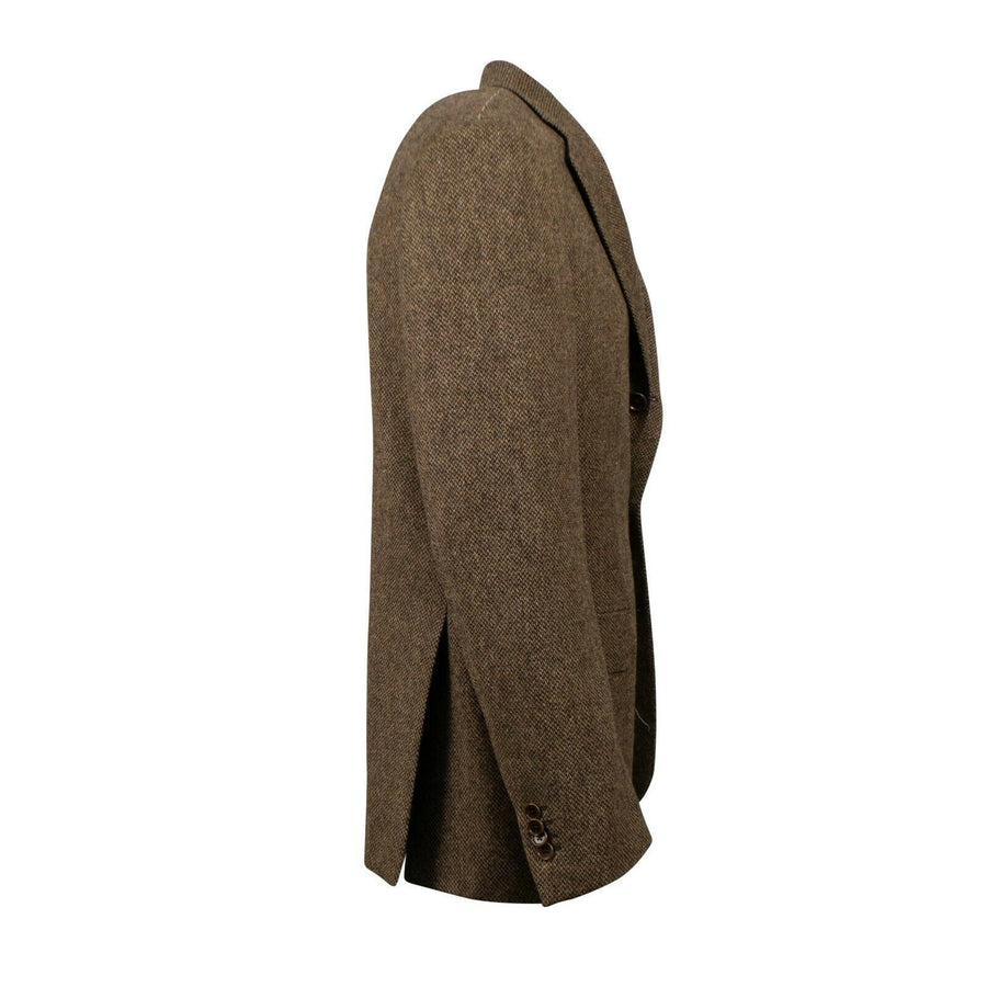 Drop 7 Tweed Wool Three Roll 2 Button Sport Coat - Brown