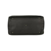 Leather Intrecciato Accent Travel Bag- Black