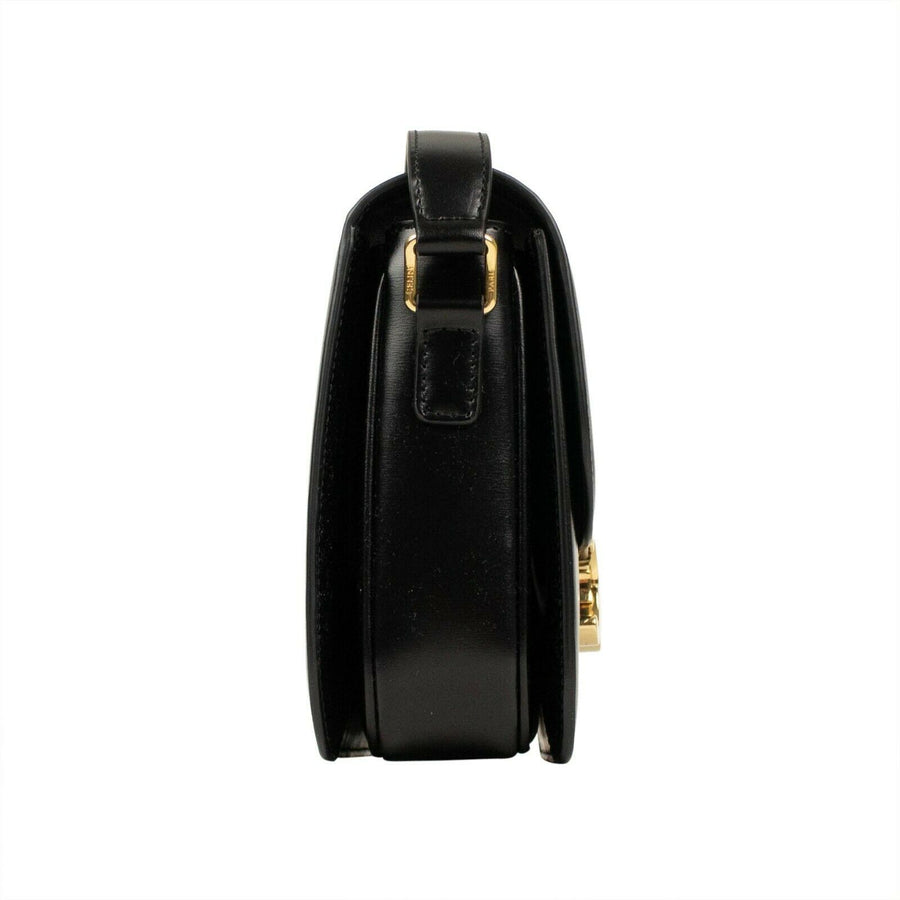 Calfskin Leather Medium Triomphe Cross Body Bag - Black