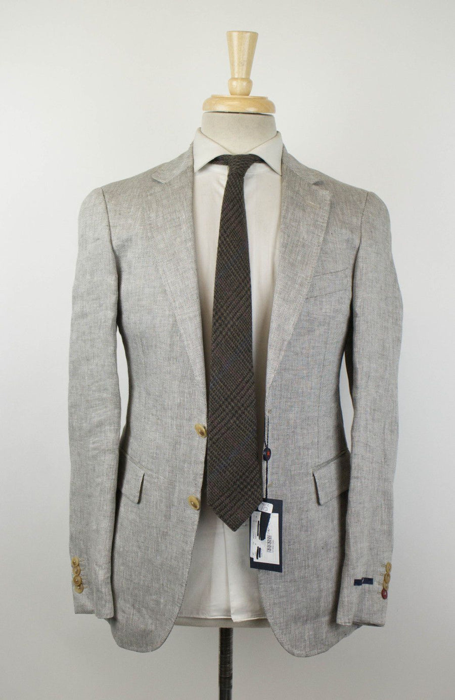 Linen 2 Button Sport Coat - Light Gray