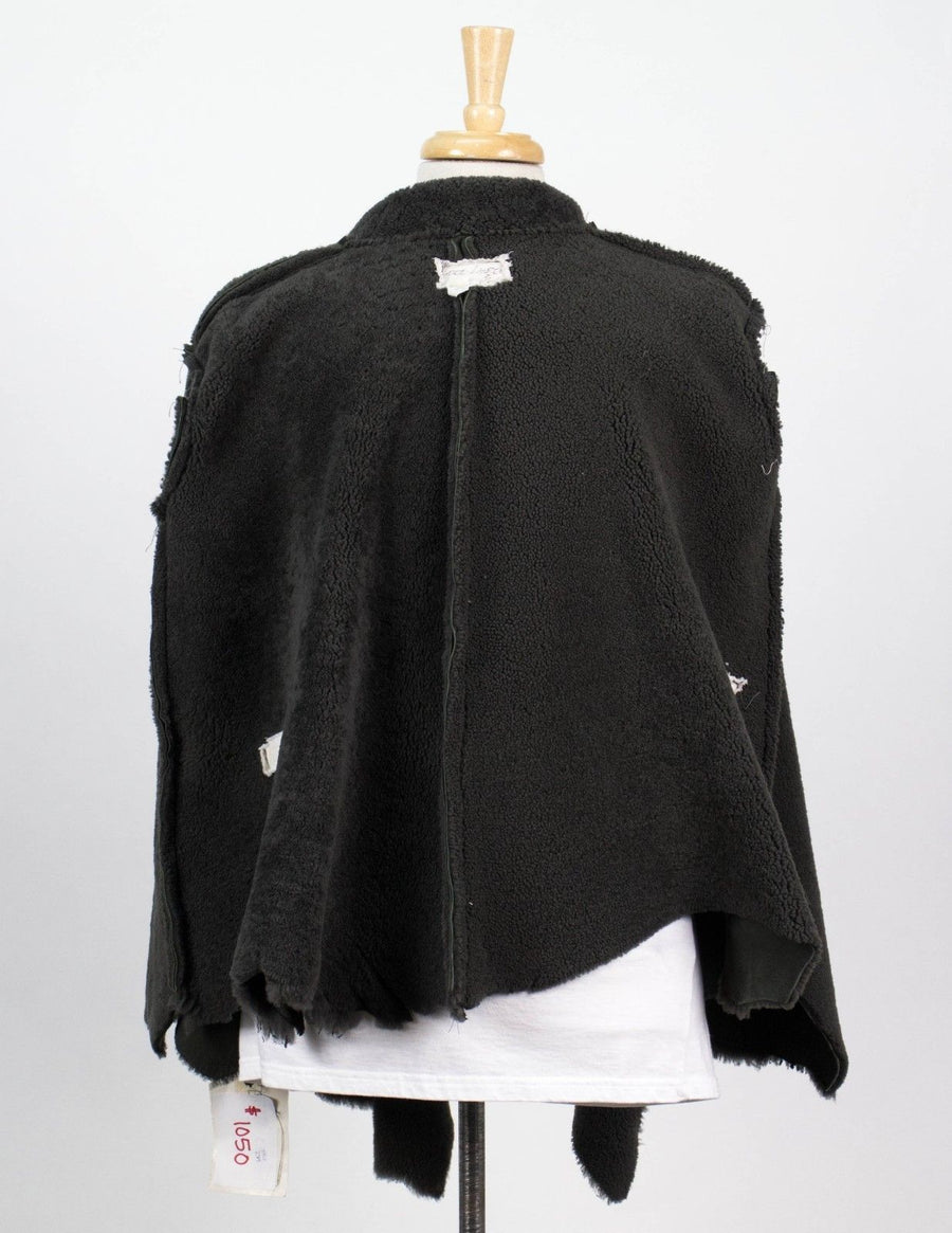 Shearling Leather 'Christian' Jacket - Gray