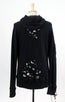 Cotton Destroyed Pullover Hoodie - Black