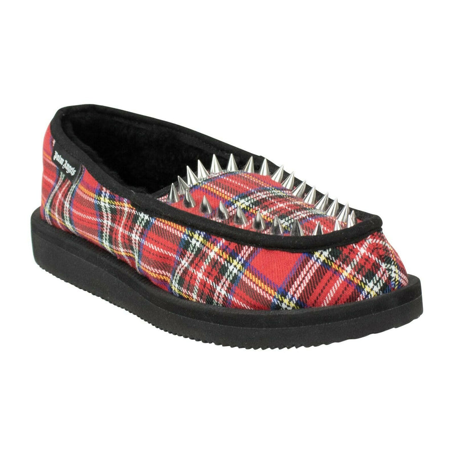 Palm Angels x Suicoke Tartan Studded Slippers - Red