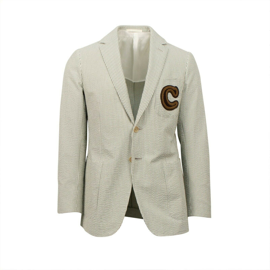 Drop 8 Striped Two Button Cotton Sport Coat - Light Green