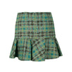 Multi Color Plaid Print Mini Skirt - Green