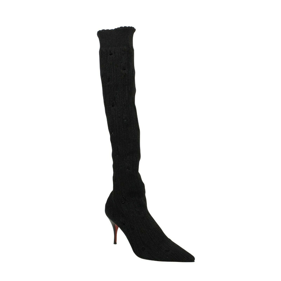 'Sandrine' Stretch Knee Boots - Black