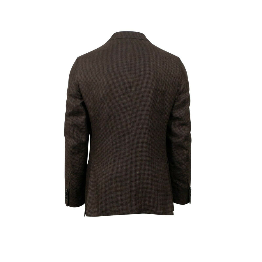 Drop 8 Houndstooth Double Breasted Wool Blend Sport Coat - Brown