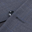 Windowpane Wool Two Button Suit - Charcoal Gray / Blue