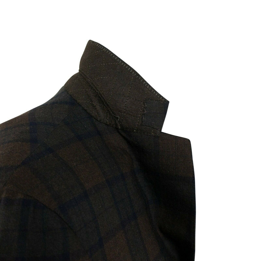 Drop 10 Plaid 3 Roll 2 Button Wool Sport Coat - Brown