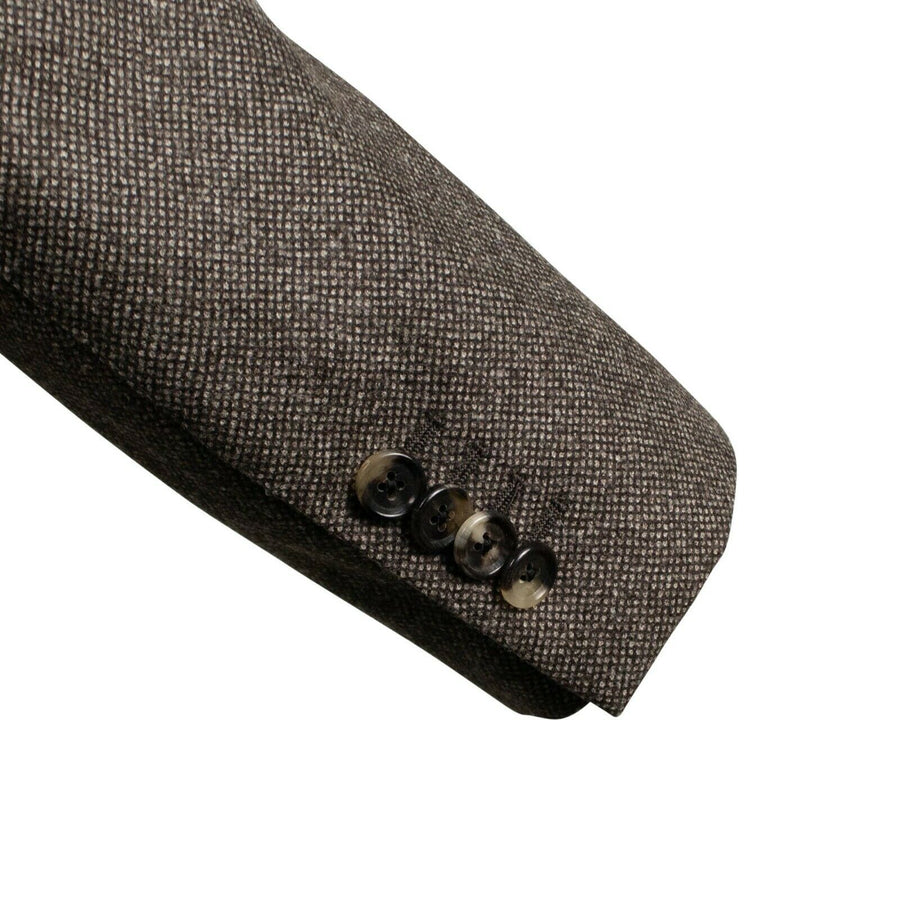 Drop 7 Tweed Wool Three Roll Two Button Wool Sport Coat - Brown