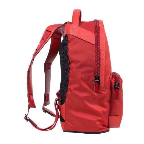 Backloubi Nylon Backpack Bag - Red
