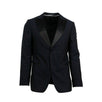 Small Check Wool Two Button Suit - Navy