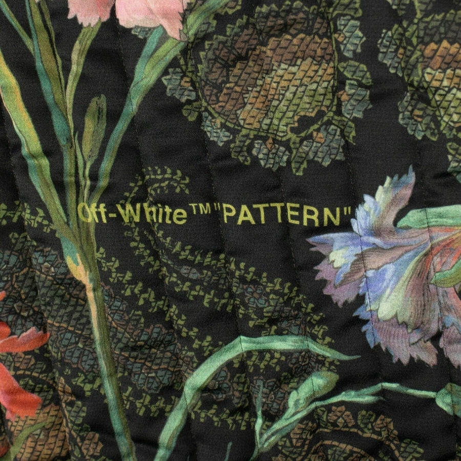 Puffer Mini Wrap Skirt - Black / Floral