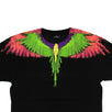 Cotton Glitch Multicolored Wings T-Shirt - Black