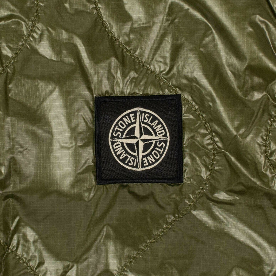 Quilted Zip Up Gilet Vest - Olive Green