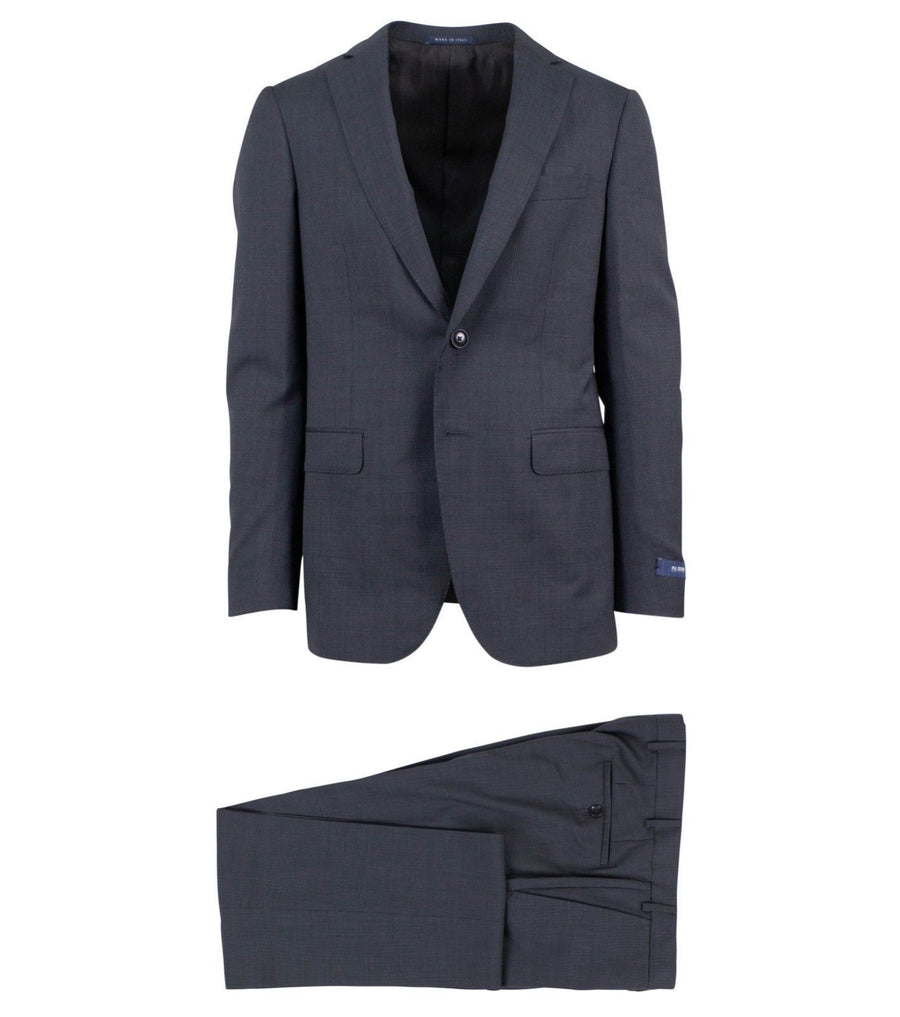 Drop 6 Micro Checked Wool Two Button Suit - Black