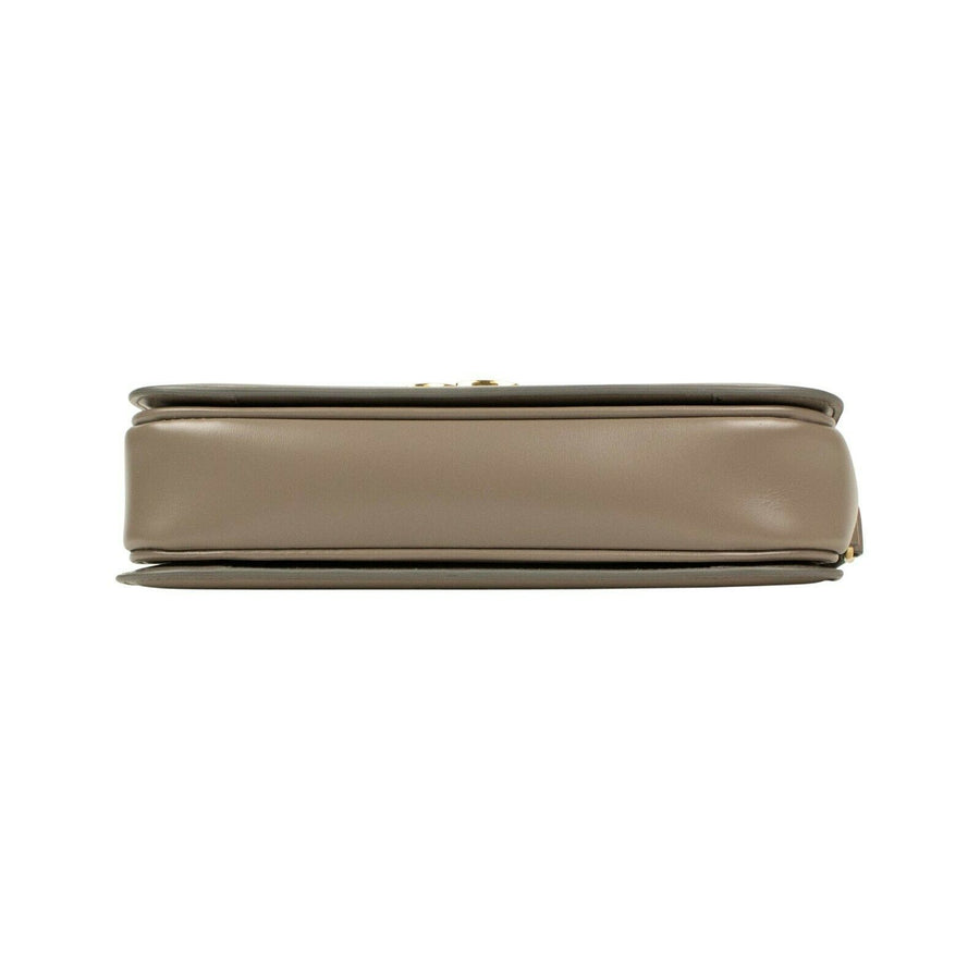 Shiny Calfskin Leather Medium Triomphe Cross Body Bag - Pebble