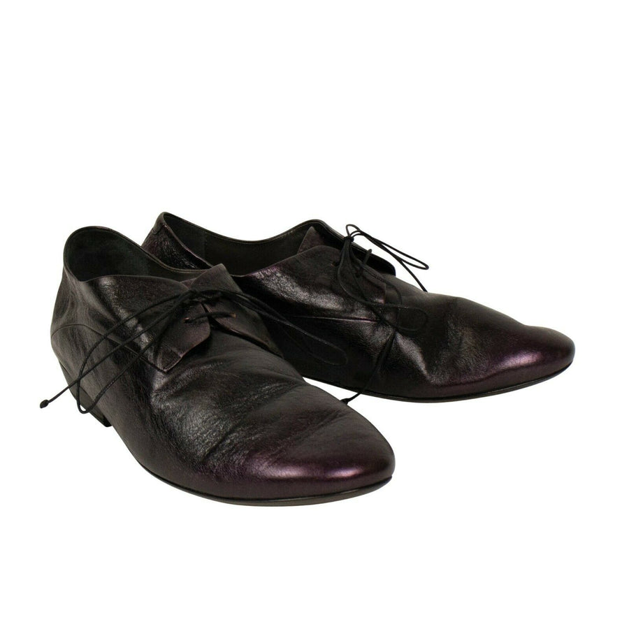 Discesa Iridescent Leather Flats - Black